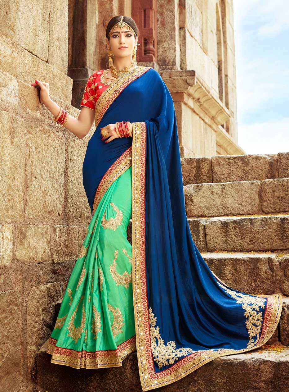 Buy shaded georgette saree online | double shaded and multi shaded sarees –  Akrithi